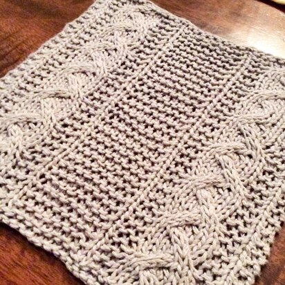 Twisting Lanes Washcloth - knitting pattern