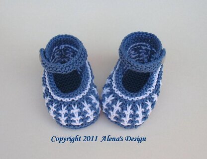 Knit Baby Shoes - Red & White and Blue & White