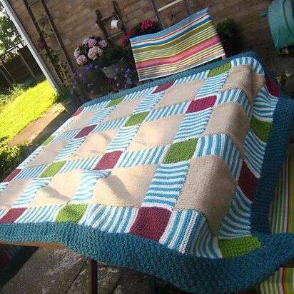 Traditional Patchwork Throw - knitting pattern