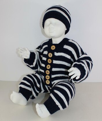 Baby Stripe Outdoors Onesie and Beanie