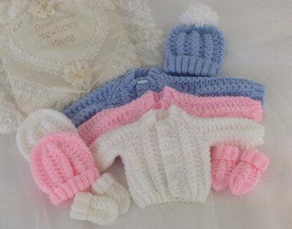 Pattern 54 Babies Cosy Cardigan Set - Sizes: Early Baby & 0-3 Months