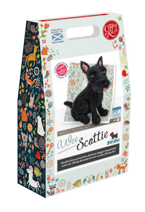 The Crafty Kit Company Dinky Dogs Scottie Dog Needle Felting Kit - 190 x 290 x 94mm