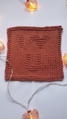 I love you knitting square