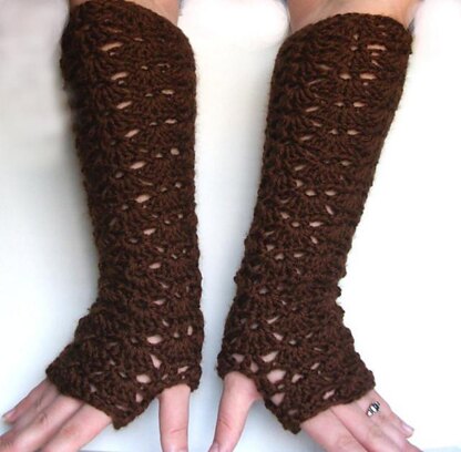 Elbow Length Opera Lace Fingerless Gloves