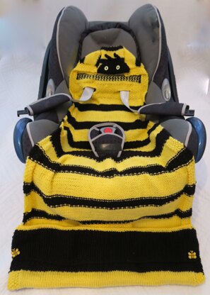 Buzzee Bee Hooded Baby Car Seat Blanket