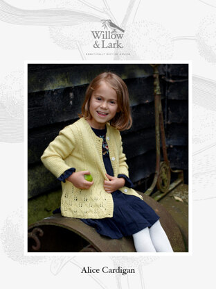 "Alice Cardigan" - Cardigan Knitting Pattern For Girls in Willow & Lark Nest