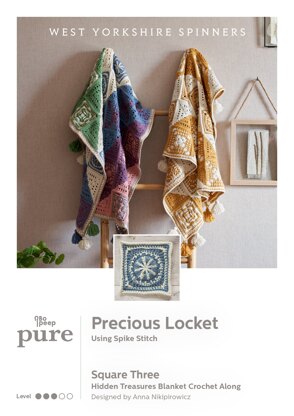 Square Three - Precious Locket Hidden Treasures Blanket Crochet Along in West Yorkshire Spinners - Downloadable PDF