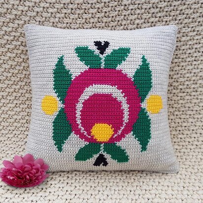 CROCHET Cushion Cover - Fuchsia