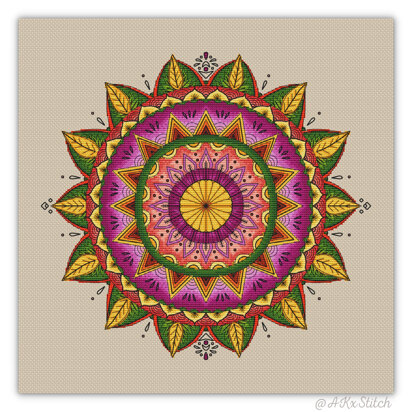 Mandala "Summer Vibes" Cross Stitch PDF Pattern