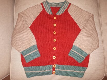 Kids Baseball Jacket Jacket Knitting Pattern For Babies in Debbie Bliss Baby Cashmerino LoveCrafts