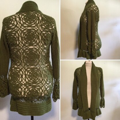 Scarf Neck Lace Cardigan