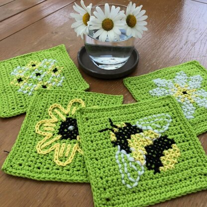 Bee and Flower Coasters