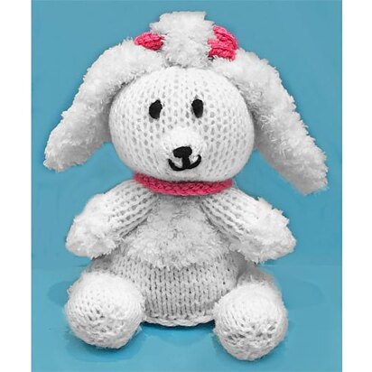 Penelope Poodle choc orange cover /15cm dog toy - knitting pattern