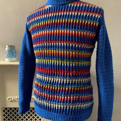 Rib Stripe Turtle Neck Sweater