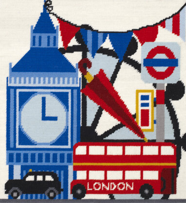 Gobelin-Leinwand „Sight-Seeing in London“ von DMC – 40 x 40 cm