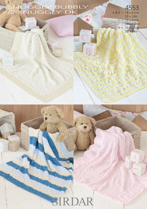 Blankets in Sirdar Snuggly Bubbly DK and Snuggly DK - 4553 - Downloadable PDF