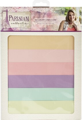 Crafter's Companion Parisian Luxury Linen Cardstock 250gsm A4 24/Pkg - 6 Colors/4 Each