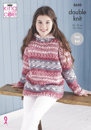 Sweater & Hoodie Knitted in King Cole Fjord DK - 5650 - Downloadable PDF