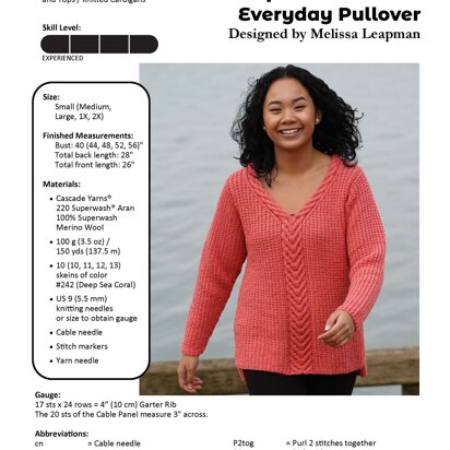 Everyday Pullover in Cascade Yarns 220 Superwash® Aran - A349 - Downloadable PDF