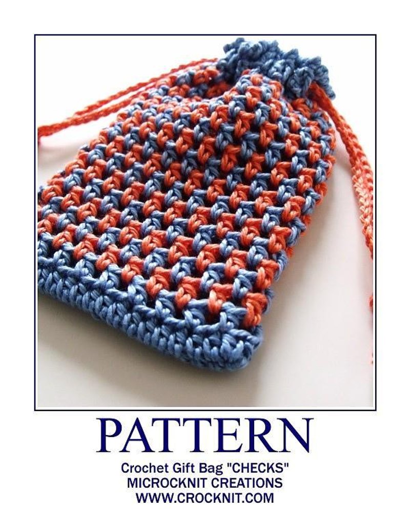 Crochet Gift Bag Checks Crochet Pattern By Barbara Summers | Lovecrafts