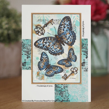 Woodware Clear Singles Three Butterflies Stamp 4in x 6in
