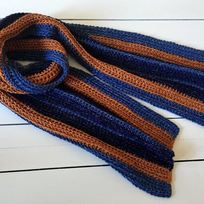 Easy Crochet Scarf Pattern for Men: Easy Strapping Striped Man Scarf