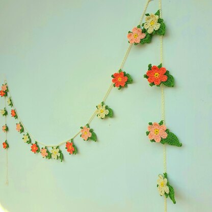 Spring easter flower garland