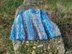 Recycled sari silk wraparound skirt with vertical stripes