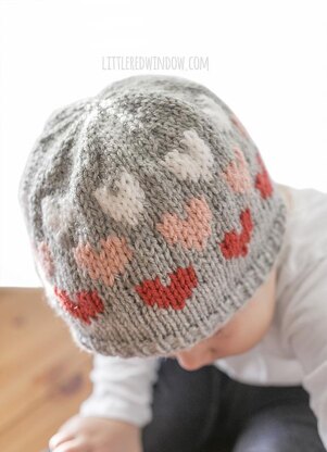 Ombre Heart Hat