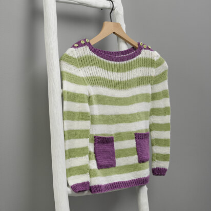 1255 Karoo -  Jumper Knitting Pattern for Girls in  Valley Superwash DK by Valley Yarns