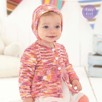 Bonnet and Jacket in Sirdar Snuggly Jolly - 4725 - Downloadable PDF