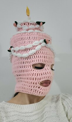 Pink Cake Mask Crochet Pattern