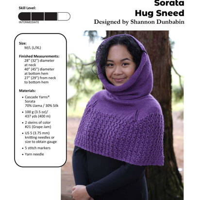 Sorata Hug Sneed in Cascade Yarns - FW287 - Downloadable PDF