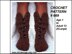 669 BUTTON Front crochet boot slippers, age 1 to adult