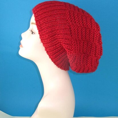 Chunky Basket Stitch Slouch Hat