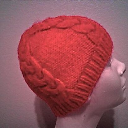 Four Cable Beanie--Knit in the Round