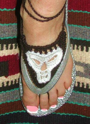Skull Barefoot Sandals, Flip Flop, and Bun Cover