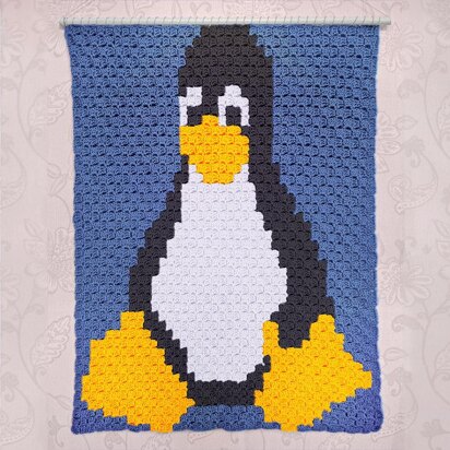 C2C - Tux the Penguin - Corner to Corner Blanket