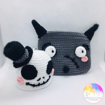 Kawaii Jack skellington and Sparky purse and Keyring set