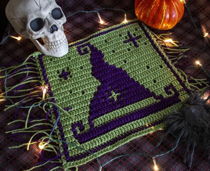 Halloween Mosaic Square - Witchy Wizard Hat