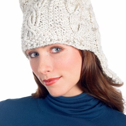 Quick Cabled Hat in Lion Brand Wool-Ease Chunky - 50607