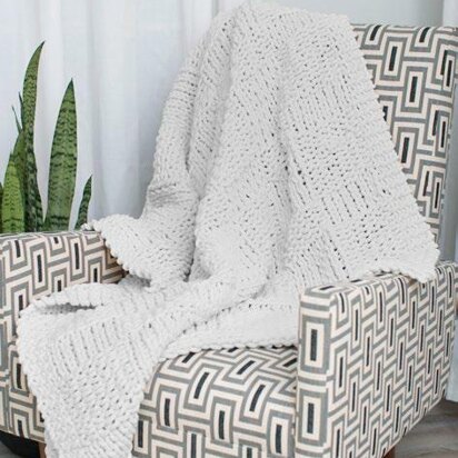 Beautiful Basketweave Throw in Red Heart Sweet Home - LM6474 - Downloadable PDF