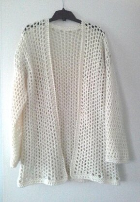 So Cute Filet Mesh Crochet Cardigan