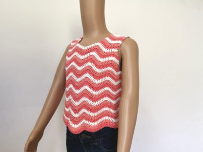 Ripple stitch top for girls