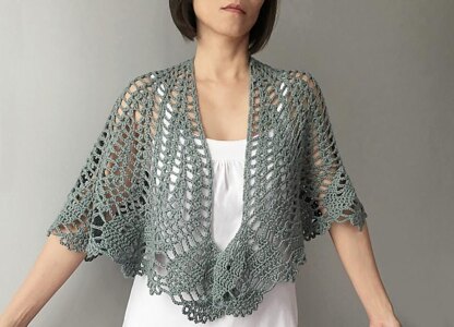 Monica - floral lace shawl