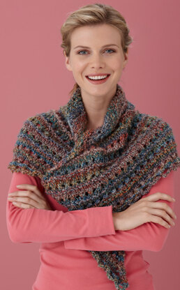 Splendid Triangle Shawl in Lion Brand Homespun - L0363C