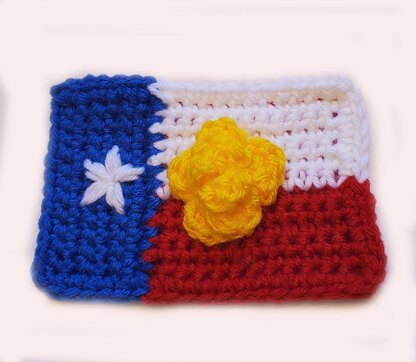 Texas Flag/Yellow Rose Ornament