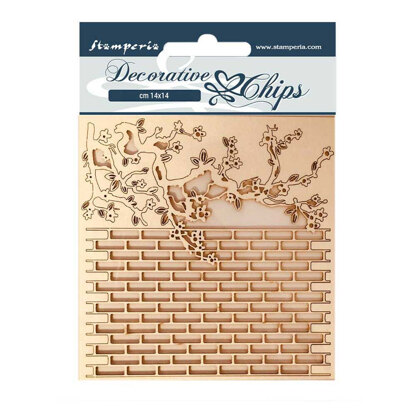 Stamperia Decorative Chips Alice Wall 14cm x 14 cm