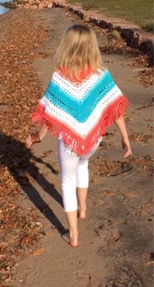 Colorful Boho Poncho for Kids Crochet Pattern