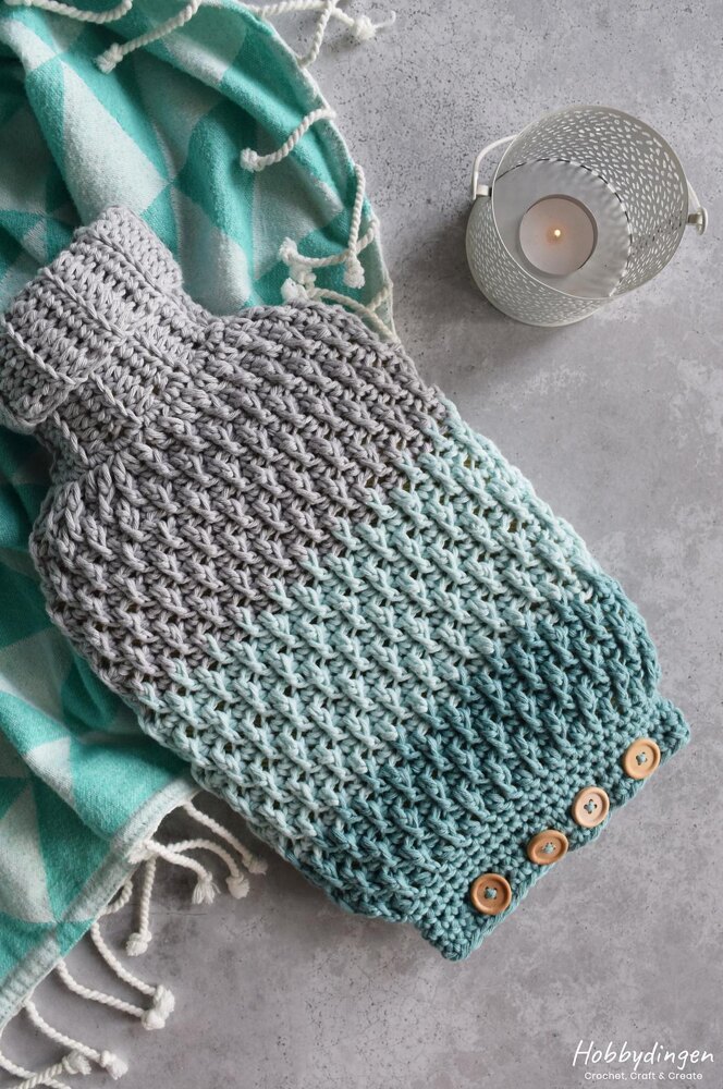 Free Crochet Hot Water Bottle Cover Pattern for beginners
